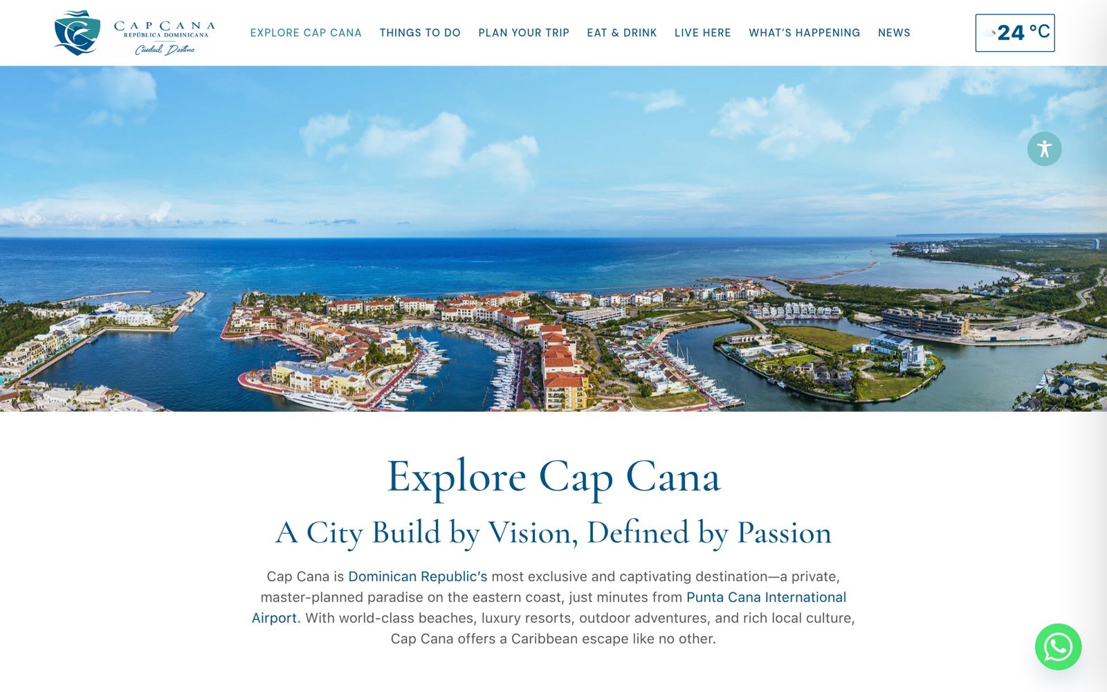 Captura de Cap Cana — Nuevo sitio
