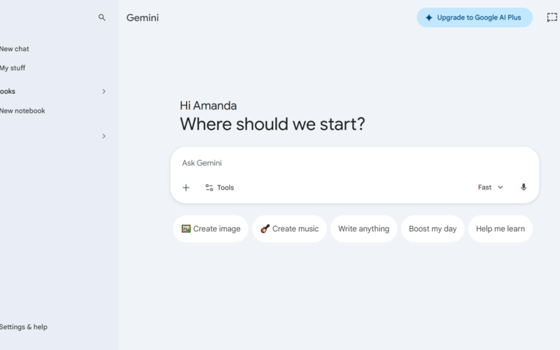 Google Gemini AI interface y nuevo plan Ultra Lite